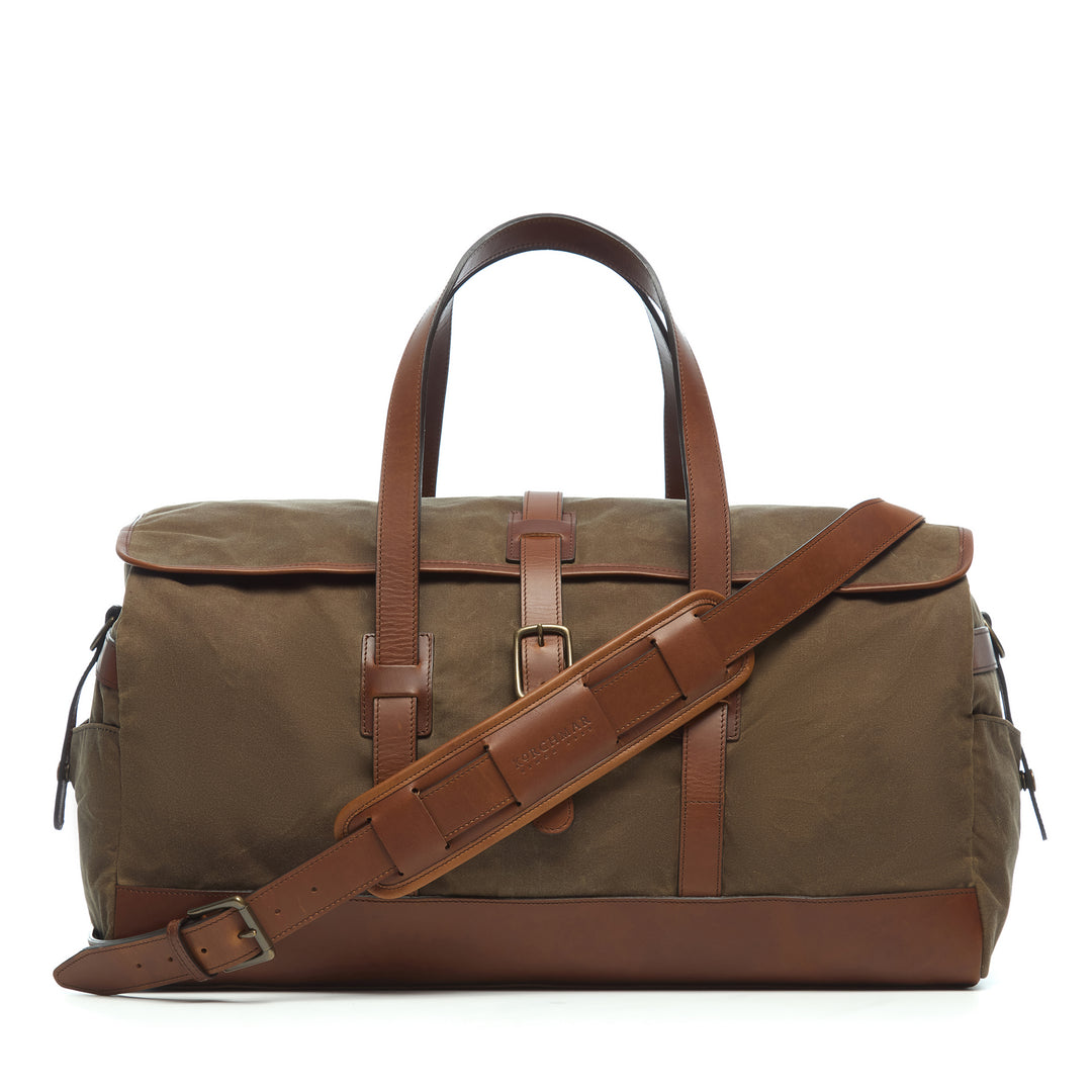 Olive Hover 20" Waxed Canvas Weekender