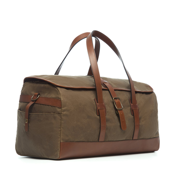 Olive Hover 20" Waxed Canvas Weekender