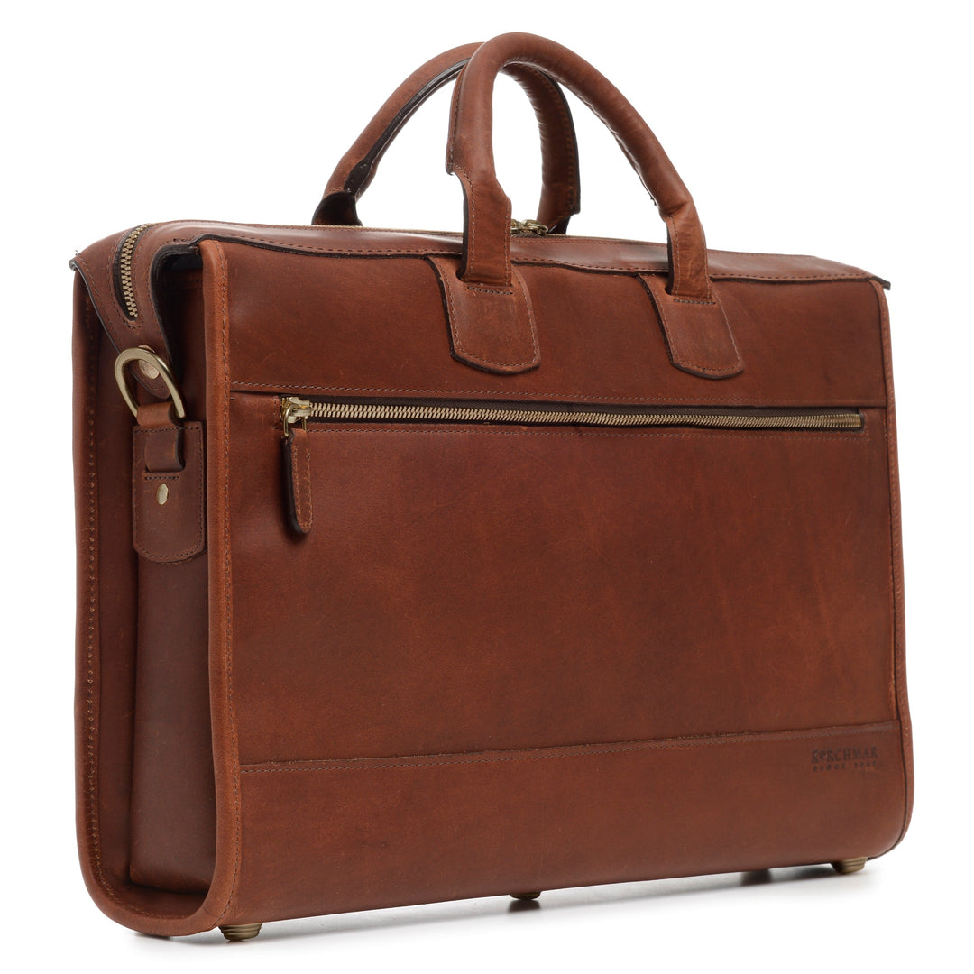 Slim Leather Laptop Briefcase #color_espresso