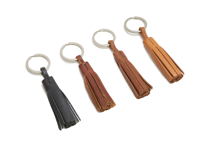 The Irwin by Korchmar - Full Grain Leather Double Loop Key Chain Leather / Ocean Blue / 5 x 1.25
