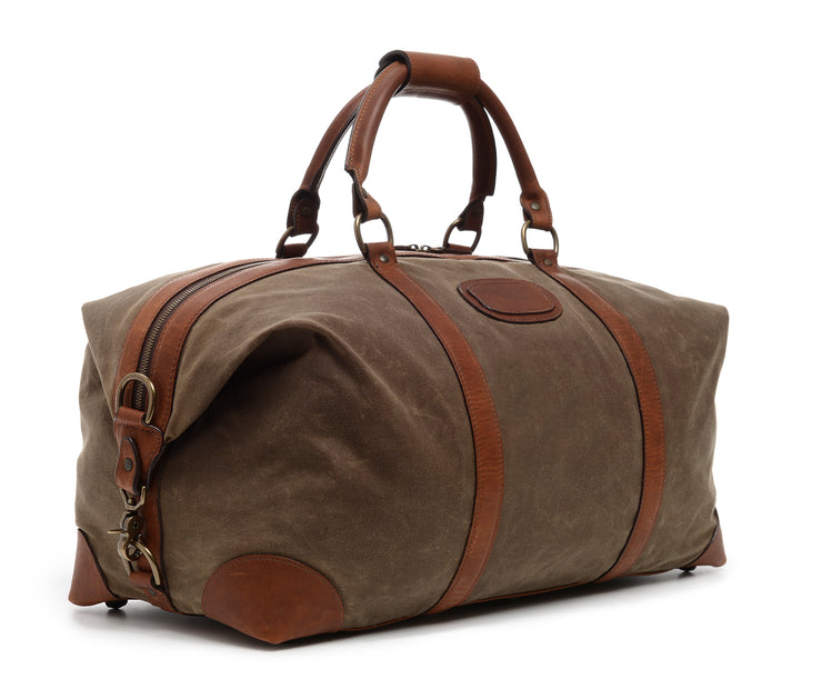 The Augustine | Waxed Canvas & Leather Duffel Bag for Men – The Real Leather  Company
