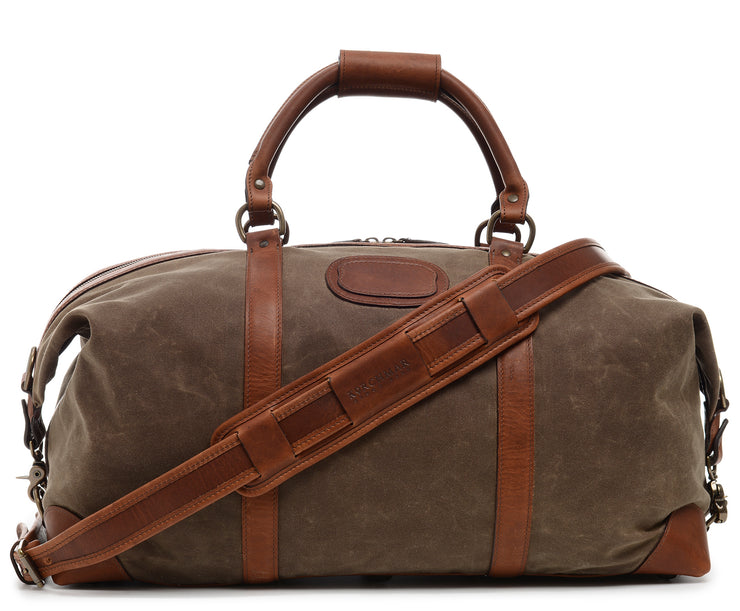 Waxed Canvas with Leather Trim Waterproof Men's Satchel Bag