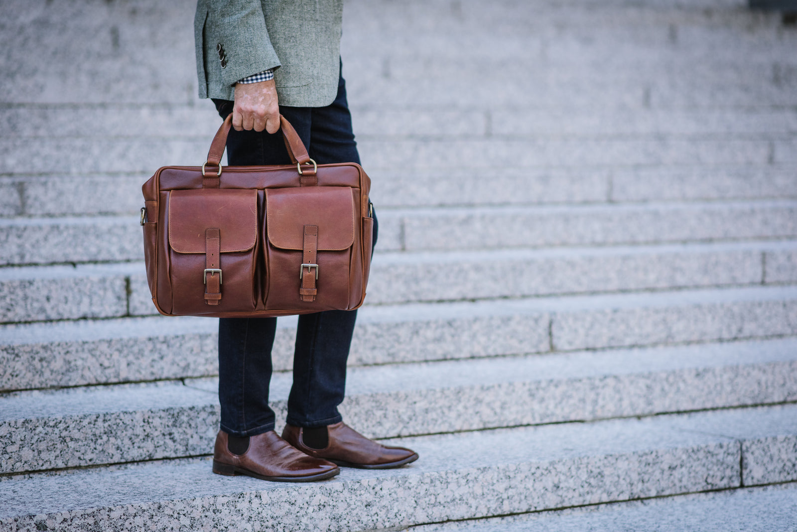 The Barton By Korchmar - Full Grain Leather Laptop Briefcase